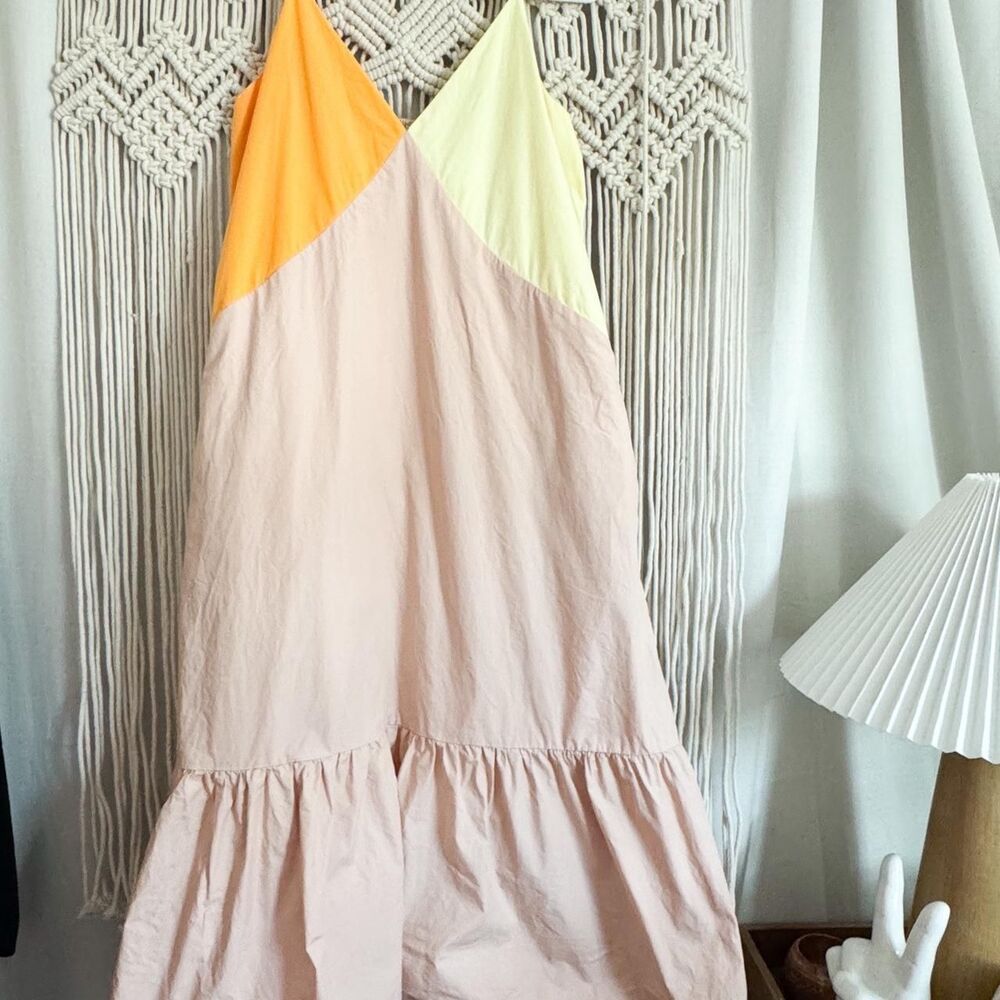 English Factory Pink Dress with Orange and Yellow Accents